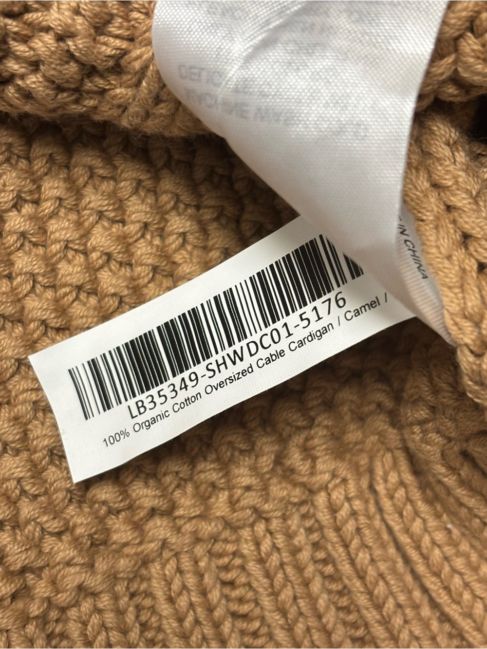 Quince organic cotton oversized cable cardigan, size L - Picture 12 of 13
